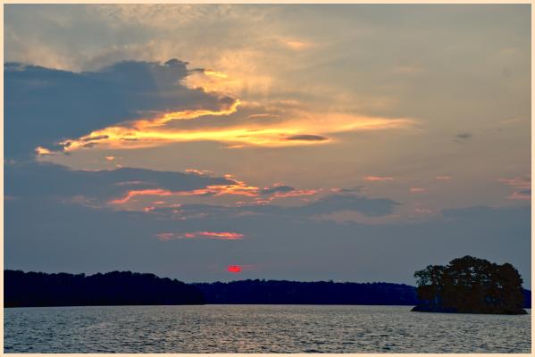 Fire-breathing dragon in morning twilight