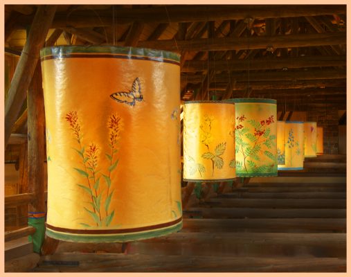 Lights in the main hall at Paradise Inn