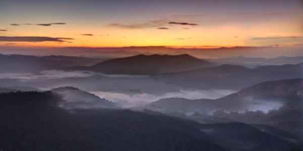 Well before sunrise at Pounding Mill overlook on the Blue Ridge Parkway