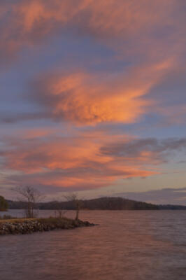 Western sky at sunrise over Lake Lanier