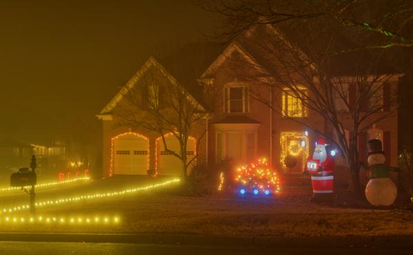 The neighbor's Christmas lights