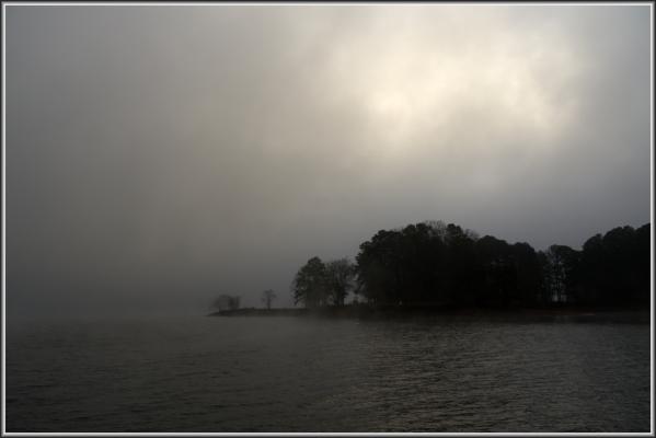 Foggy sunrise at Lake Lanier