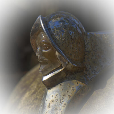 DeSoto hood ornament.  In good shape compared to the rest of the car.