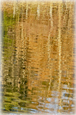 Abstract of ripples and reflections in Sims Lake