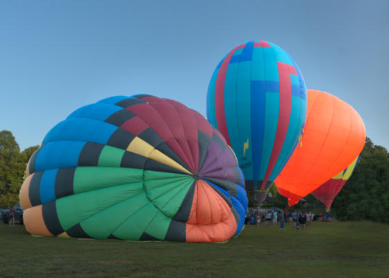 View of some balloons being inflated
