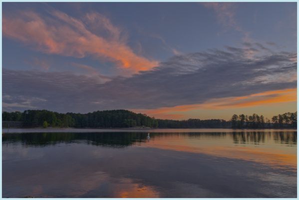 Morning twilight in the northern sky at Lake Lanier