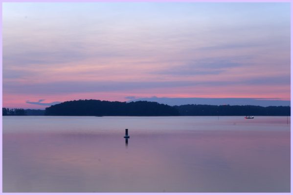 Peaceful, pastel sunrise at Lake Lanier