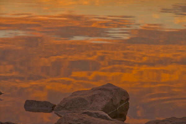 Sunrise light reflected in Lake Lanier