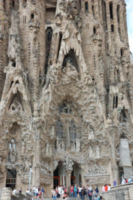 Detail on La Sagrada Familia in Barcelon