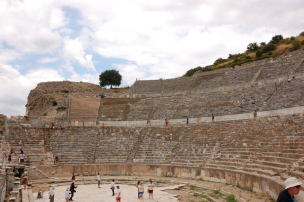 Inside the theater in Ephesus