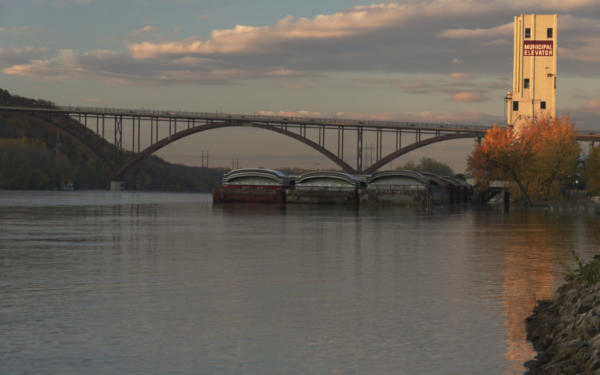 Another view of the High Bridge from the Mississippi River and National Recreation Area below the Wabasha Street Bridge