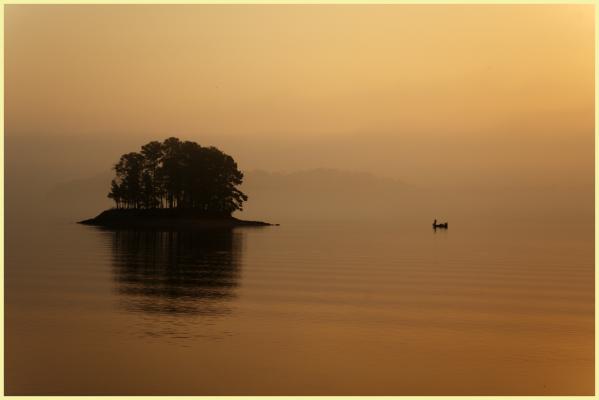 Stitch Island in the fog
