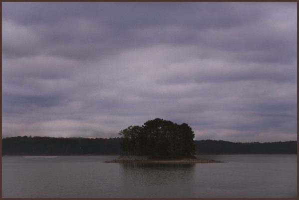Cloudy sunrise over Stitch Island