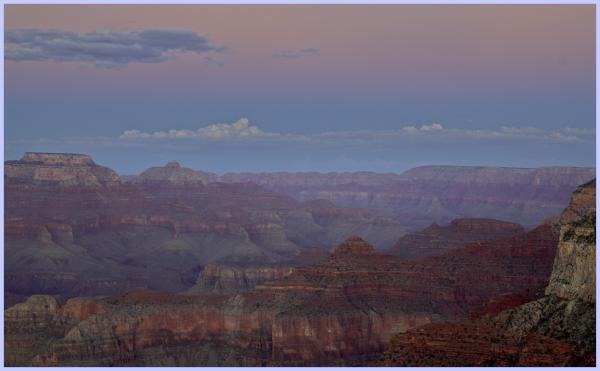 Just after sunset at Hopi Point, looking east