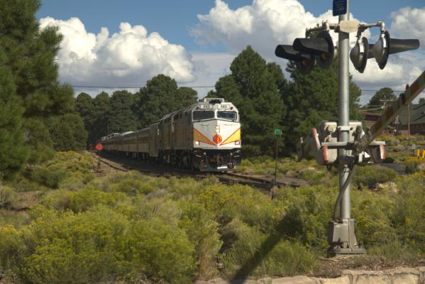 The train departing for the day