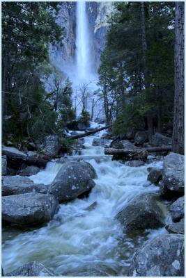 Another view of the creek and Bridal Veil Fall, Tuesday morning