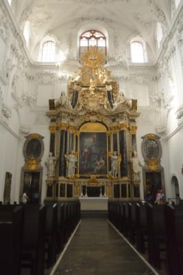 Inside the cathederal in Wurzburg