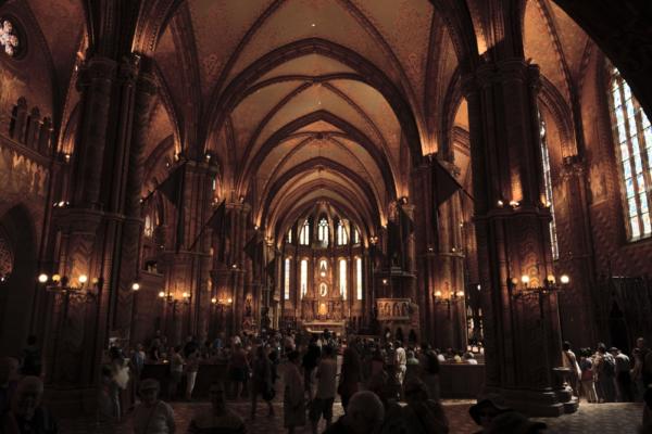 Inside Mathias Church in Budapest.