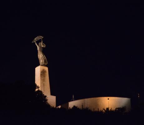 Russian victory memorial by night
