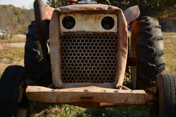 The face of an old tractor